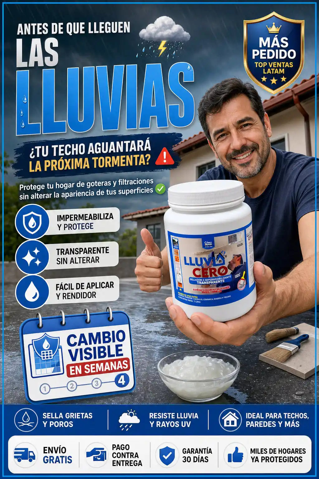 Lluvia Cero® Sellador Impermeabilizante Transparente