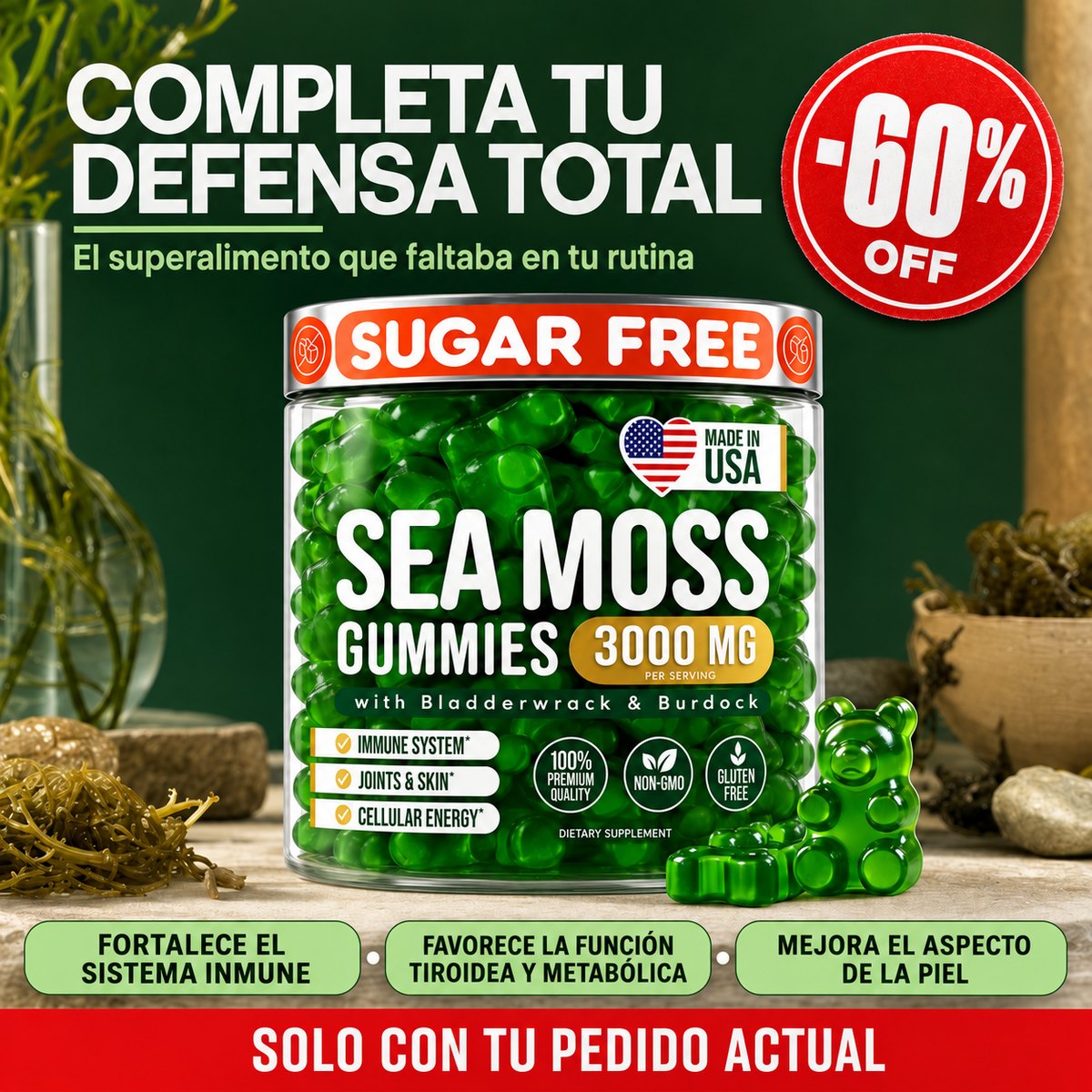 Gomitas de musgo marino 3000 MG